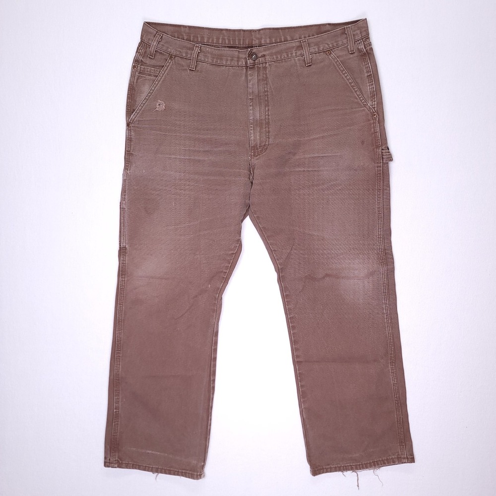 Vintage Dickies Carpenter Pants 40x30 Brown Canvas Baggy Dungarees Work Wear 90s
